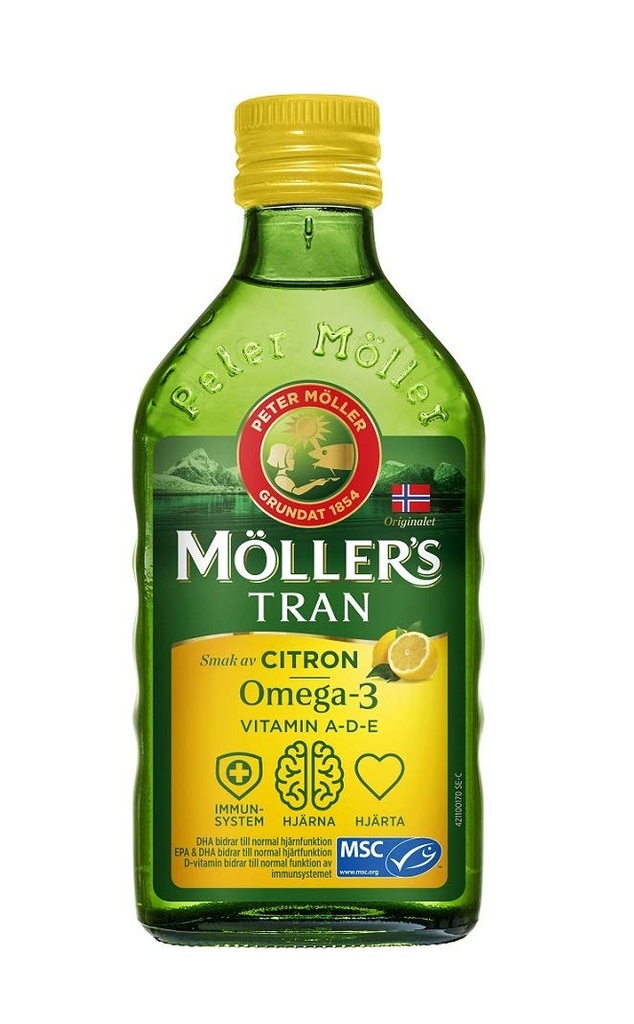 Möllers Tran Cod Liver Oil 250 ml/ 8.45 fl oz ← Citron Flavor Silencio Omega-3 Silencio Fish Liver Oil