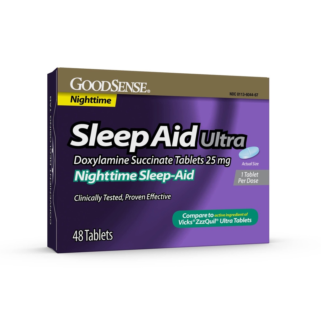 GoodSense Nighttime Sleep-Aid Ultra Tablets, Doxylamine Succinate 25 mg, 48 Cuenta