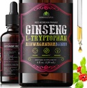 Ginseng L-Tryptophan Líquido con Ashwagandha, Ginkgo & Red Korean Panax – Herbal Dietary Supplement – Non-GMO Fórmula Vegetariana – 4 fl oz