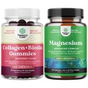 Empleado de piel de pelo y uñas Gummies para las mujeres - Extra Strength Biotin y Collagen Gummies para las uñas de pelo de las mujeres Apoyo y Alta Absorción Magnesio Suplemento Complejo para Stomach &amp; Digestión