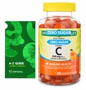 Zero Sugar Vitamina C Gummies Suplemento dietético, 250 mg, 120 Ct Bundle with Exclusive Vitamins & Minerals - A a Z - Better Ligth plagaSpring Guide