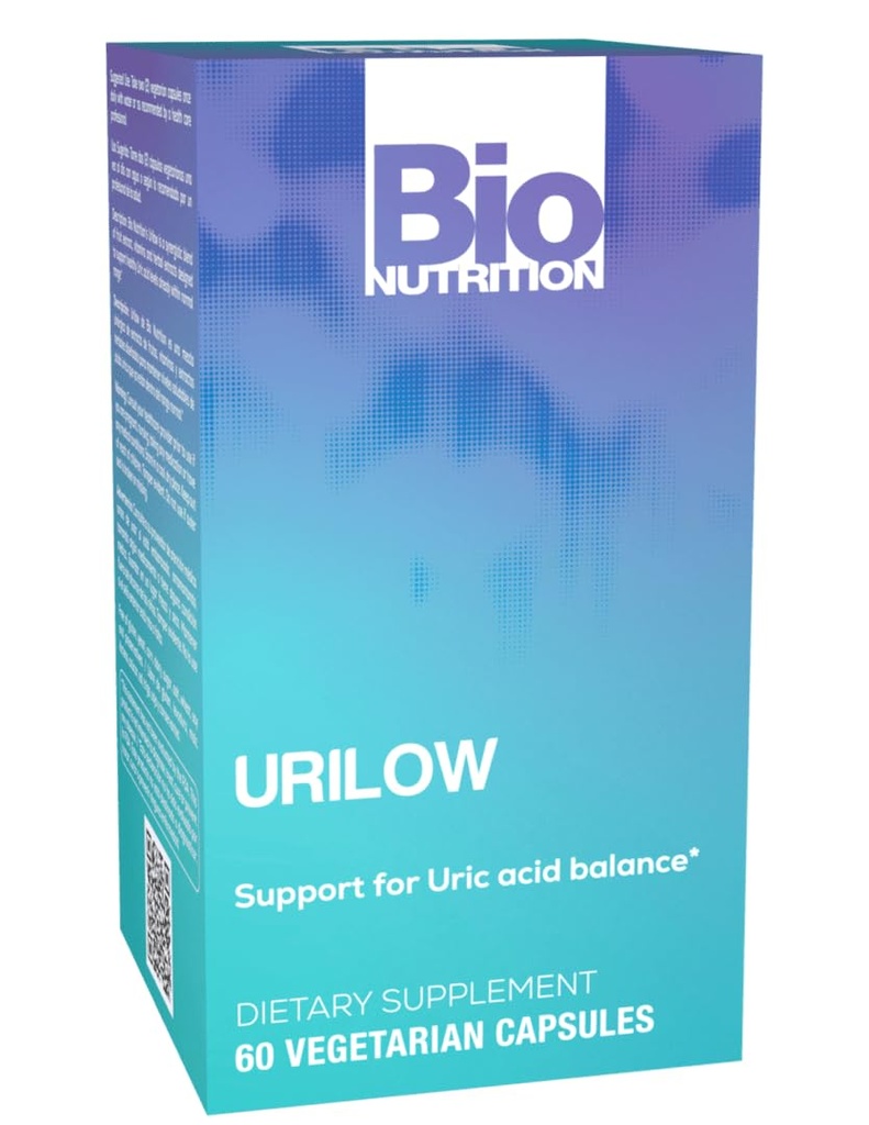Bio Nutrition Urilow 60 Vegetarian Capsules ← Apoyo Natural para la Salud Urinaria ← Promueve un equilibrio de ácido úrico saludable