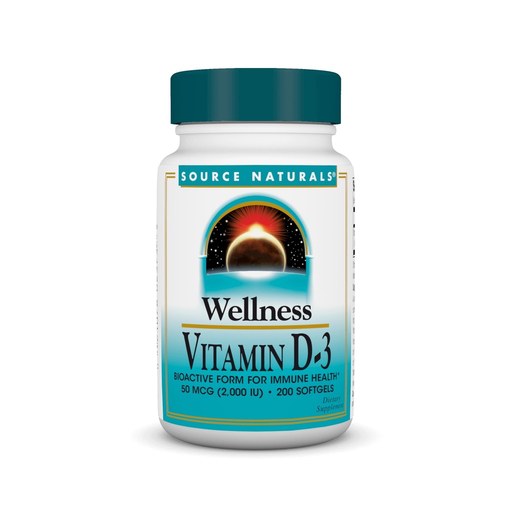 Fuente Natural Wellness Vitamina D-3 2000 iu Bioactive Form for Immune Health* - 200 Softgels