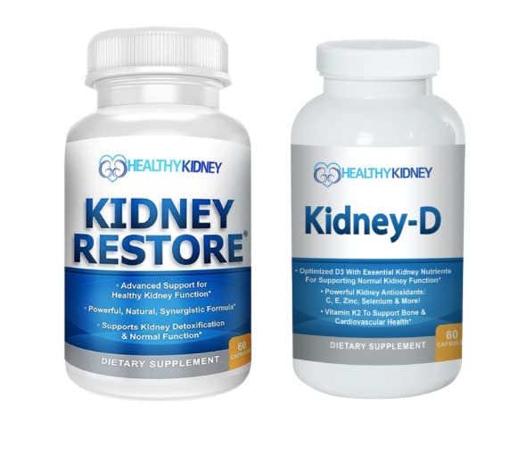 Restauración de riñón " Capsules de 2 patas para el soporte de riñón con antioxidantes optimizados de vitamina D, probióticos de riñón, bicarbonato de sodio para la limpieza de los riñones