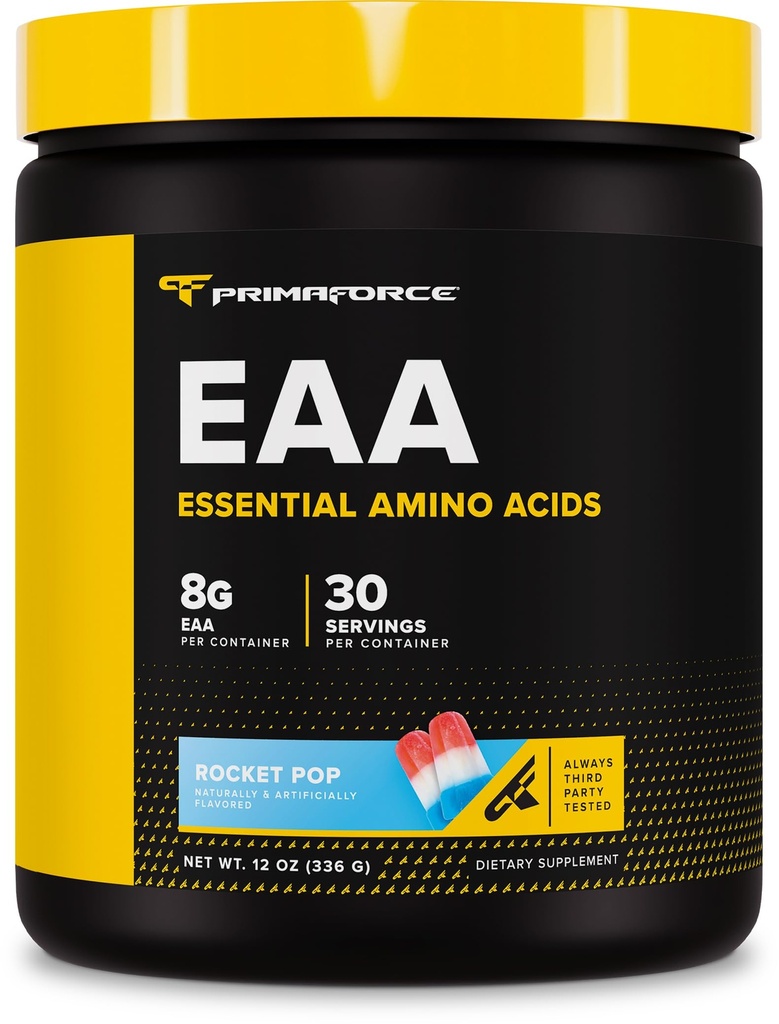 Primaforce EAA Powder (30 Servings, Rocket Pop Flavor) - Aminoácidos esenciales para el entrenamiento y la recuperación previa/tra - No GMO y Gluten Gratis