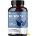 Micronutrientes puros - Omega 3 Suplemento de aceite de pescado, EPA/DHA Ácidos grasos, Suplementos de aceite de pescado con limón - corazón, ojo, cerebro &amp; apoyo inmunológico - 90 Softgels