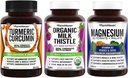 FarmHaven Milk Thistle Capsules + Curcumin Turmeric con BioPerine Black Pepper Magnesium Glycinate " Malate