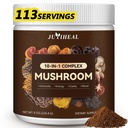 10-en-1 Mushroom Powder, Mushroom Complex - Lions Mane, Reishi, Shiitake, Chaga, Turquía Tail, Cordyceps, Maitake &amp; Más, Mushroom Supplement Powder for Energy, Memory, Focus &amp; Immune Support 8oz