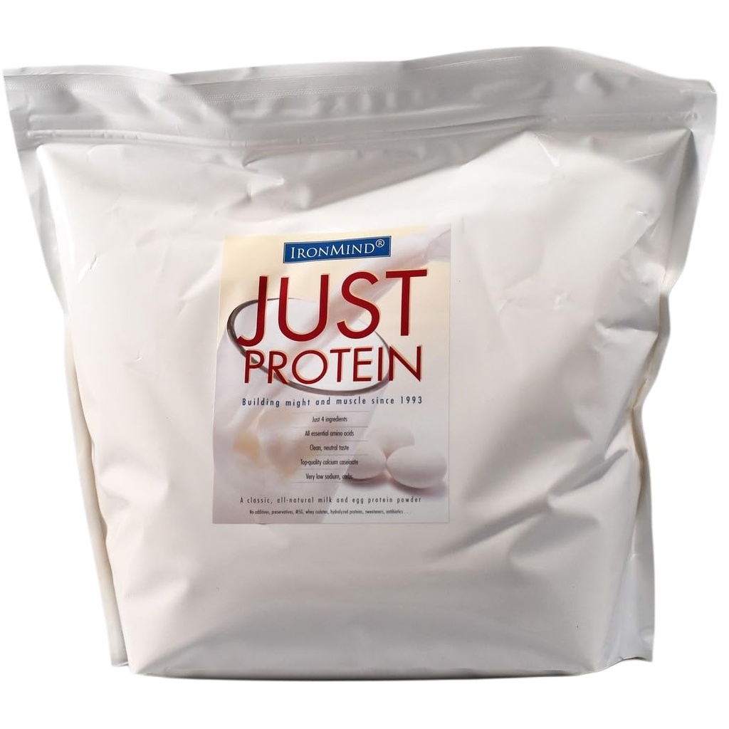 IronMind Just Protein – 5 libras de leche clásica y el suplemento de huevo Polvo, vainilla, no transgénico, sin aditivos – 18g Proteína, 80 piezas