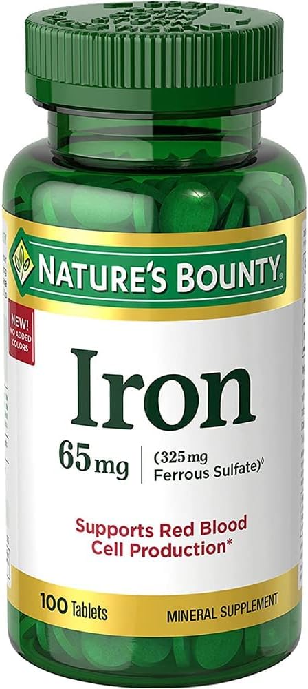Hierro 65mg, 325 mg Sulfato Ferroso, 100...