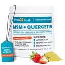 Twig &amp; Leaf MSM Quercetina Suplemento con Vitamina C & Zinc (Strawberry Banana) - MSM Powder Suplemento para la Salud Respiratoria - Defensa Natural para Desafíos Estacionales - 4.76 oz