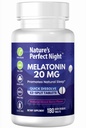 La noche perfecta de la naturaleza ← Melatonin 20mg  180 Quick Dissolve Tablets  Natural Mixed Berry Flavor ANTEHigh Potency  durable Sugar Free ← Vegan TEN Gluten Free ← Tamaño