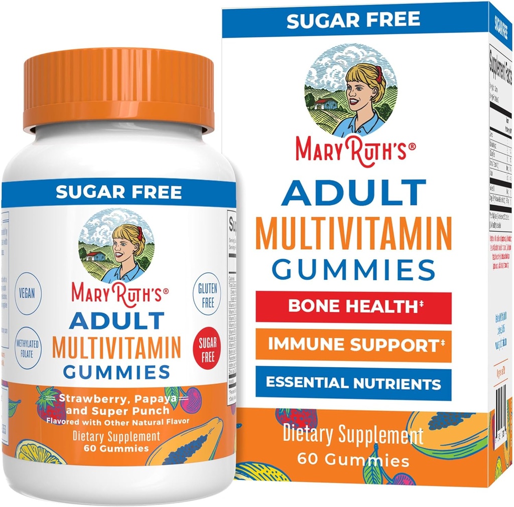 MaryRuth Orgánicas Multivitamina para Mujeres y Hombres Silenciosos Azúcar Libre Silencio Adulto Gummy Multimineral con Vitamina C Silencio D y E  habit B Vitaminas Silencio Biotin ANTE Zinc ANTE Vegan Silencio No-OMM Silencio Gluten Gratis ← 60 Conde