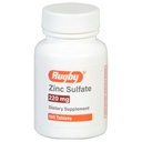 Sulfato de zinc de Rugby 220 mg Tabletas - Hecho con heptahidratos de sulfato de zinc - Suplemento dietético - 100 Cuenta (1 Pack)