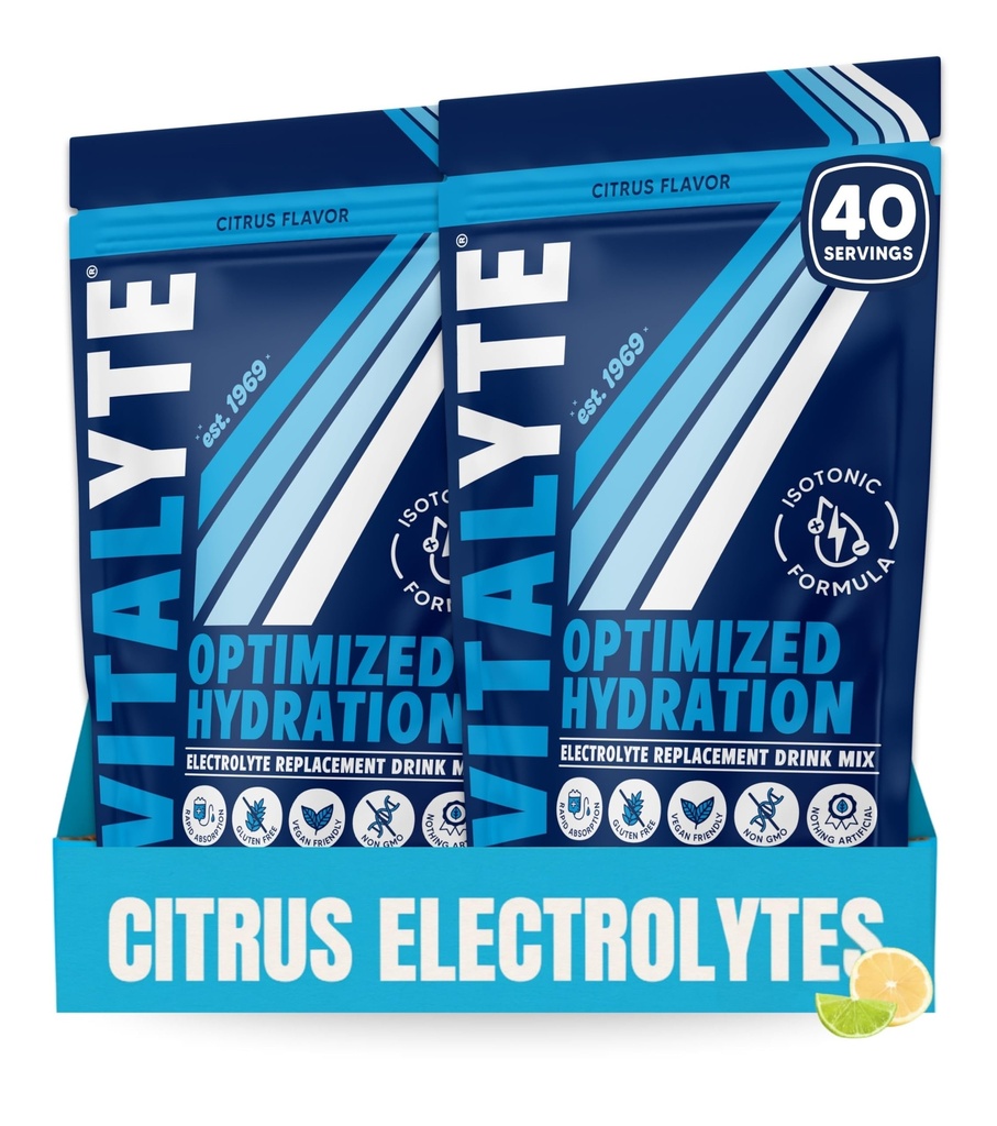 Vitalyte Electrolyte Powder (35 oz, 40 Servings Per Container)-Isotonic Drink Mix for Hydration, Energy " Recovery- Water Enhancer " Rehydration Supplement for Men, Women & Sports (Cool Citrus 2 Pack)