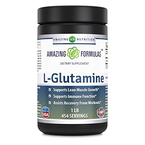 Amazing Formulas L-Glutamine Powder Amino Amino Acid Suplemento TENIDO 1 Gram per Serving TEN 454 Servings (Unflavored TEN 1 LB) ← Non-GMO TENIDO Gluten-Free TEN Made in USA