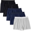 Amazon Essentials Cotton Jersey Boxers - Ropa interior masculina, Disponible en Big & Tall, Pack de 5