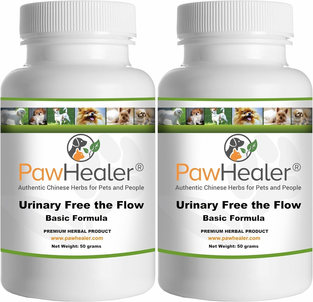 Gratuito de orina Los perros Flow-Basic - Piedras de vejiga - 2 Pack - Prevención de Piedra natural en perros - 50 gramos/sí - Polvo de hierbas - Mezcla en alimentos