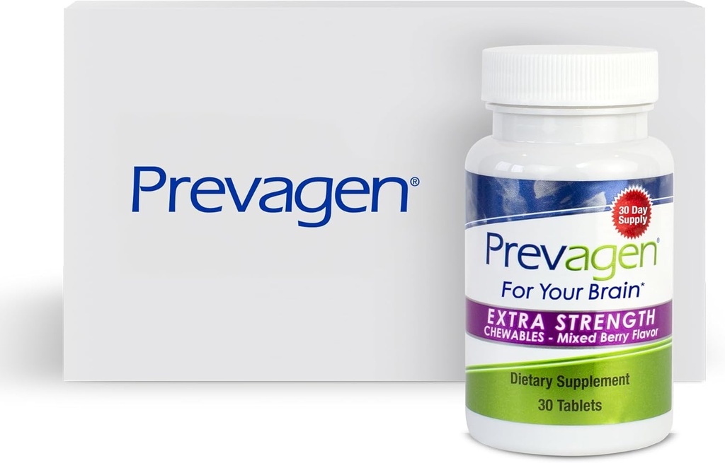 Prevagen Extra Strength Mixed Berry Chewables - 30 Tablets (1 Mes de Suministro) Silencio Formulado para Su Cerebro Silencio 20 mg de Apoaequorin Plus Vitamina D3