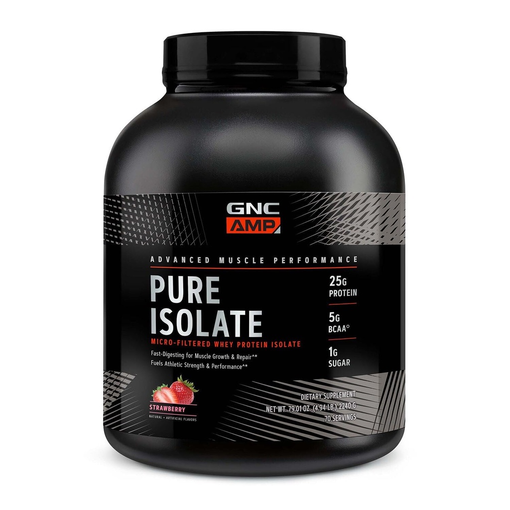 GNC AMP Pure Isolate Whey Protein - Fresa (70 Serviciones)