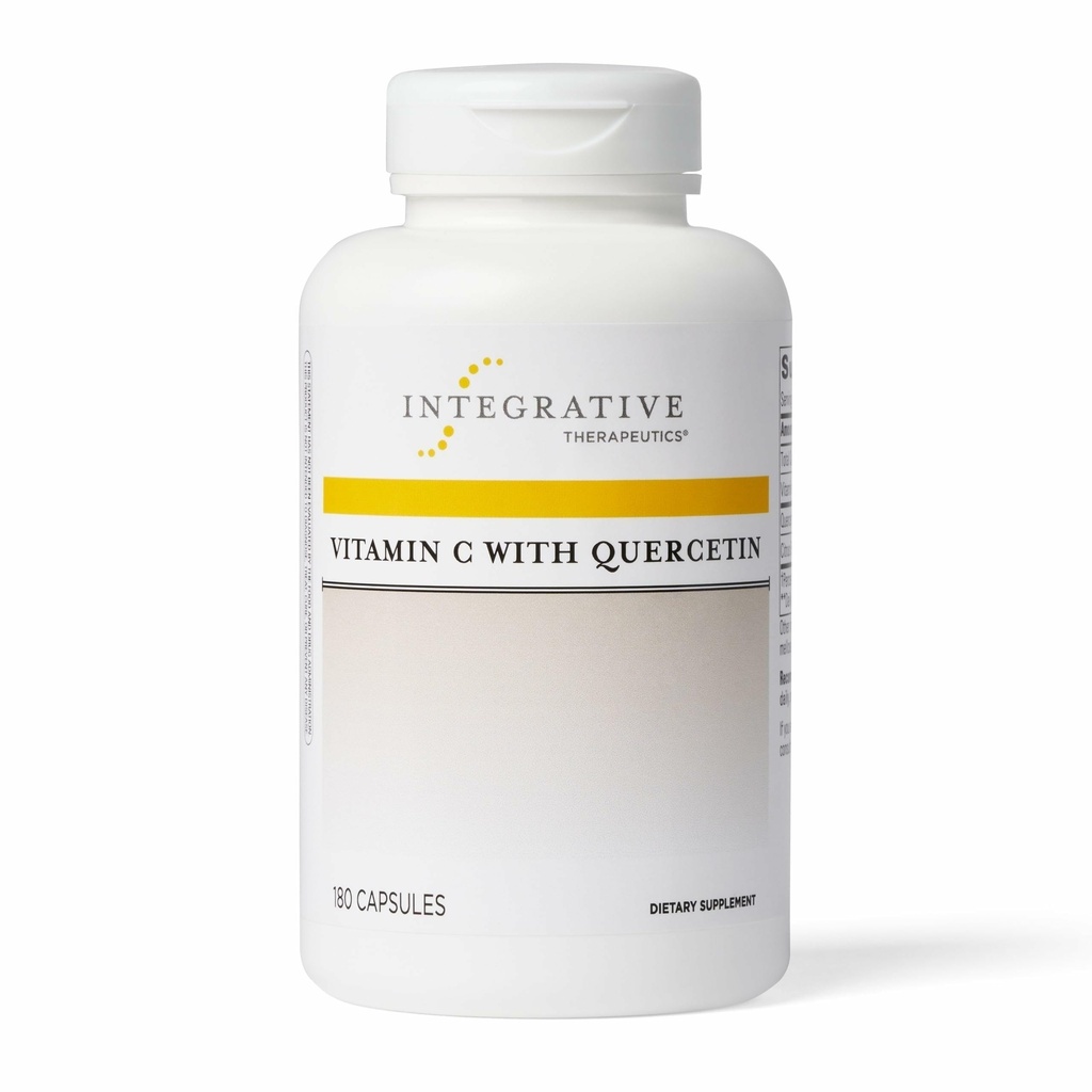 Terapéutica Integrativa Vitamina C con Quercetina - Suplemento Vitamina C para Soporte Inmunitario*- Apoya Actividad Antioxidante* - Vegan, sin gluten &amp; sin lácteos - 180 cápsulas (90 piezas)
