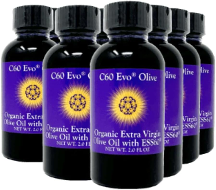 Aceite Edible All-Natural, Mini caja de aceite con Puro C60 ESS60, Soporte Inmuno y Suplemento de soporte conjunto, Conjunto de 12, 2 oz