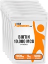 BulkSupplements.com Biotin 10000mcg Powder - Vitaminas para el cabello, la piel y las uñas - como Vitamina B7, Gluten Free, 1000mg por Serving (10mg Biotin), 5kg (11 lbs) (Pack of 5)
