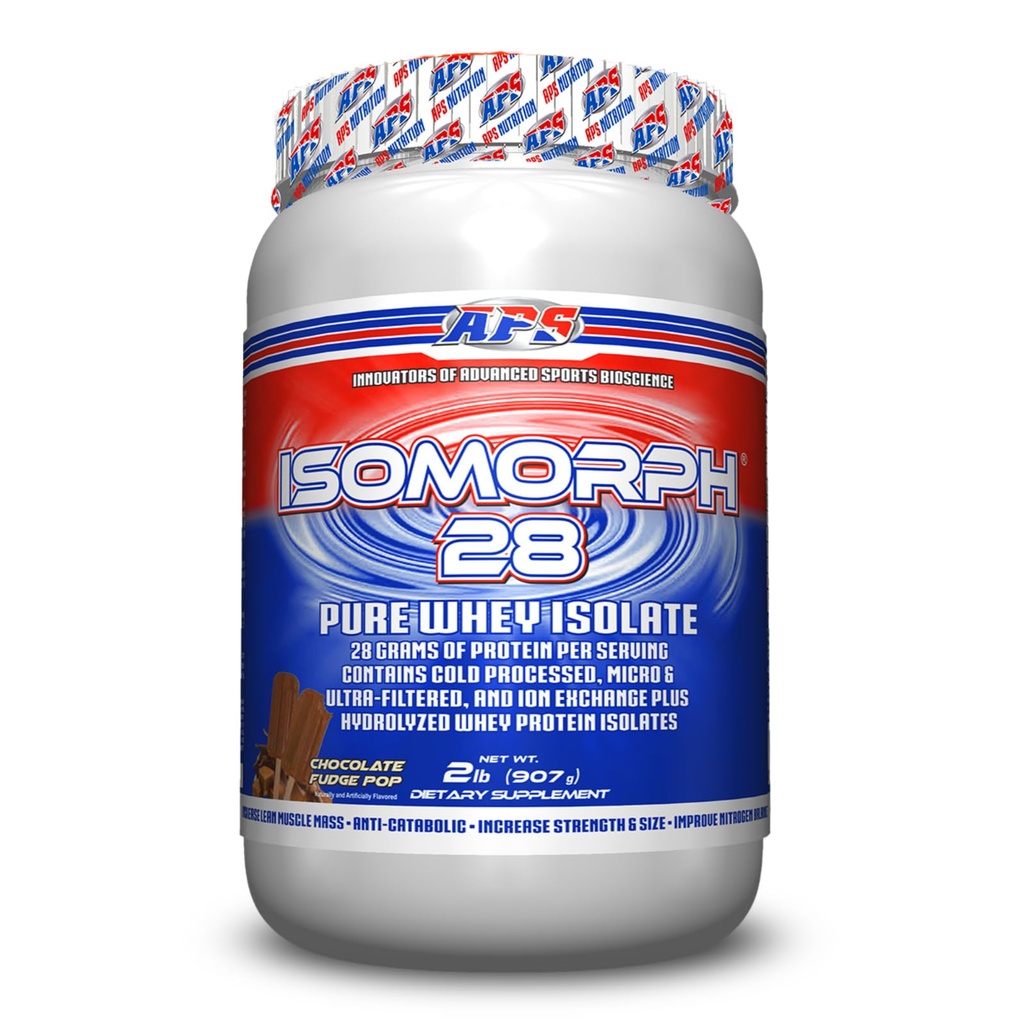 APS Nutrition Isomorph 28 Protein Powder ← Pure Whey Isolate ¦ Cold Pressed, Ultra- Filtered, < Ion Exchange Isolates ← 28g Protein ← 2 Pound (Chocolate Fudge Pop)