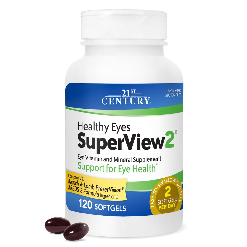 21st Century Healthy Eyes SuperVision2 Softgels, 120 Cuenta (Pack of 2)