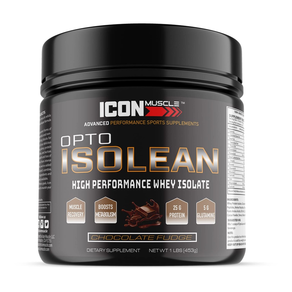 Isolean Whey Protein Powder, Chocolate, 1 libra