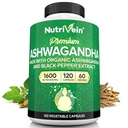 Nutrivein Ashwagandha for Men ' Women - 1600mg - Mejorado con el Pepper Negro - Alto-Absorption Root Powder Ashwagandha Suplementos para Mood Balance, Descanso sueño, " Focus - 120 cápsulas Vegan