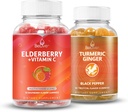 BeLive Elderberry Vitamina C + Turmérica Agrupación para soporte inmunitario, soporte para movilidad, huesos saludables