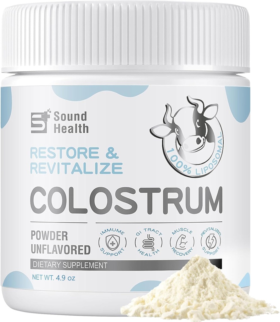 Colostrum Suplemento Polvo para Humanos - Suplemento de Colostrum de Bovino Orgánico para Salud Gut, Crecimiento del Cabello, Belleza - Desarrollado (73 Servimientos)