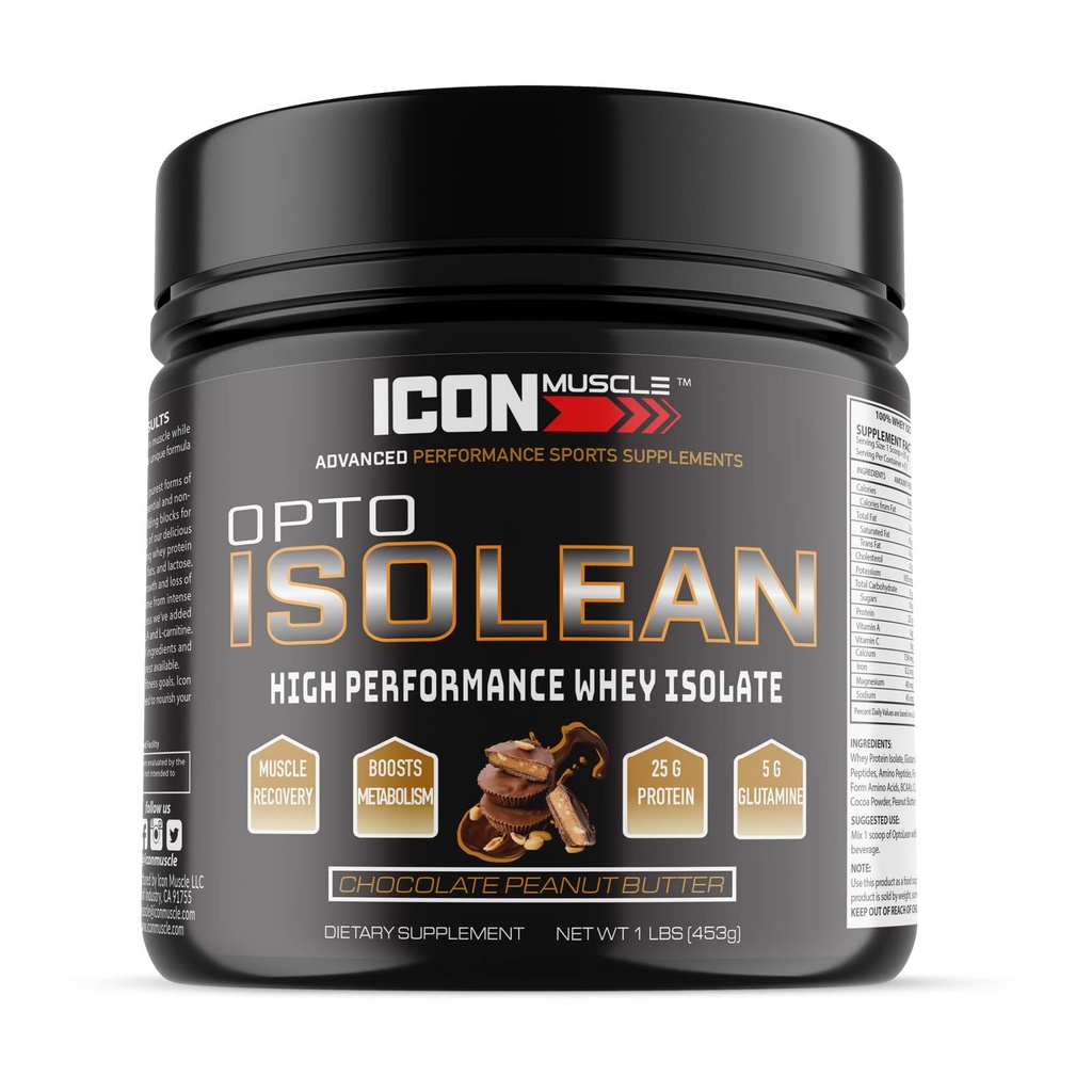 Isolean Whey Protein Isolate Powder, Vainilla, Chocolate, Fresa, Cookies &amp; Crema, Caramel Salted, Chocolate Mint, Chocolate Peanut Butter, 1 Libra (Chocolate Peanut Butter)