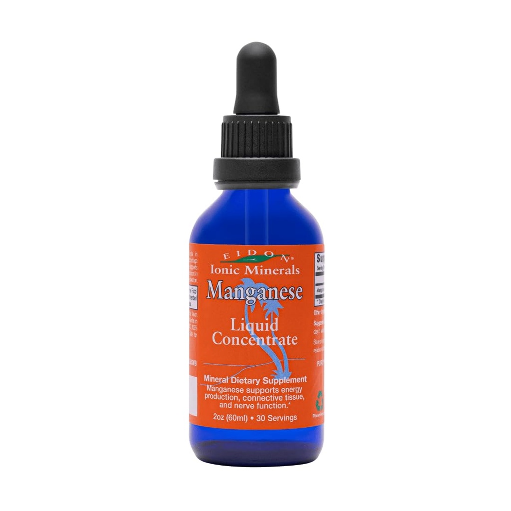 Eidon Ionic Minerals Liquid Manganese - Manganese Chloride Drops Suplemento, Mineral Drops for Water, Supports Bone and Cartilage Health, Energy and Strength, Proper Digestive Tract Function, 2 oz