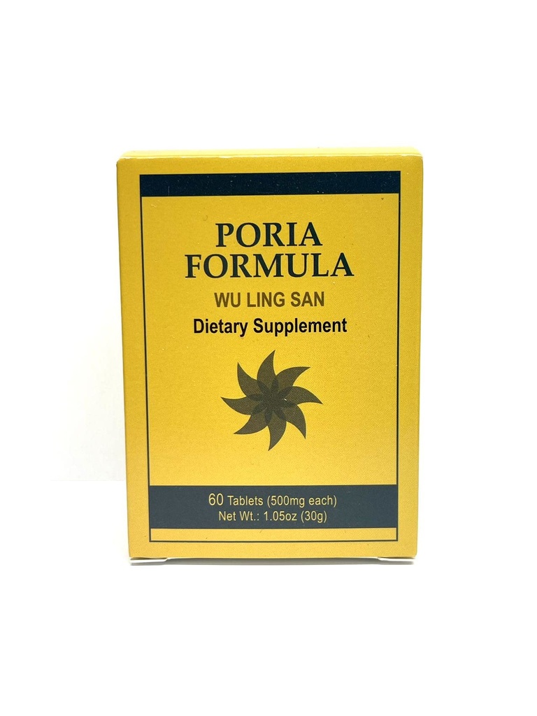 Poria Formula - Wu Ling San Herbal Suplemento Ayuda a promover el sistema urinario y fortalece los bazo 60 Tablets 500mg/each Made in USA