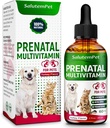 Vitaminas prenatales para perros durante la lactancia – Vitaminas prenatales para perros y gatos de todas las razas para cuidar el desarrollo de mascotas – Multivitamina para gatos – 2 Oz – Suplemento herbal para mascotas