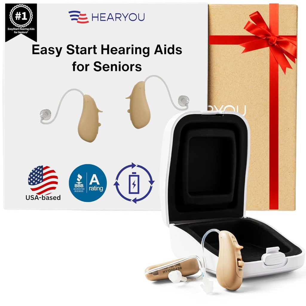 Ayudas de Audiencia Digital recargables, Procesamiento de Sonido de 16 canales, Diseño Premium Comfort, Pareja (Sand Beige)
