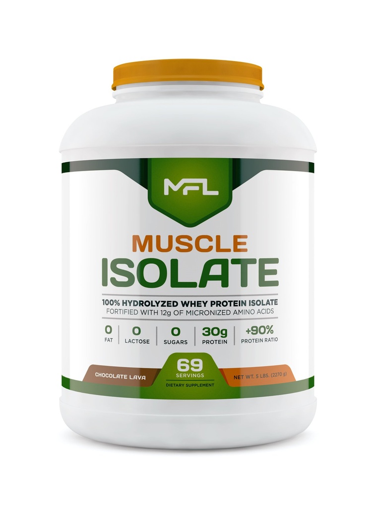 MFL 100% Isolate Protein l 30g de Protein l 12g Amino Acids l Keto Friendly l Low Carbs l 5 lbs. (Chocolate Lava)