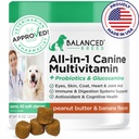 Equilibrio de la raza All-in-1 Dog Vitamins Suplementos Hecho en EE.UU. Vet-Pharmacist Aprobado Perro Multivitamina Probióticos Glucosamine Chondroitin Perros Salmon Oil Skin Coat Immune Senior Dogs Suplemento No GMO