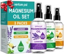 Venture Pal 3-Pack Topical Magnesium Oil Spray Set for Feet – Ideal Gift for Relaxation, Better Sleep, Muscle Relief for Legs & Joints, Healthy Hair & Skin. Absorción rápida, No-Greasy