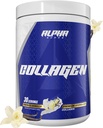 Alpha Supps Premium Hidrolyzed Collagen Protein Powder - Collagen Peptides Suplemento para Hombres &amp; Mujeres con Enzimas Digestivos - 30 Servimientos (French Vanilla)