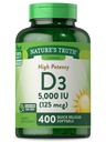 La verdad de la naturaleza Vitamina D3 5000 UI Softgels ← 400 Cuenta  sometida High Potency ¦ Non-GMO &amp; Gluten Free Supplement