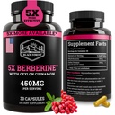 Bosque Negro 5X Berberine a Dihydroberine Suplemento (Super Berberine Now 5X Más Eficaz que la bereberina regular HCL) Mejor dihidroberina con canela de Ceylán - Similar a Fitooma de Berberina