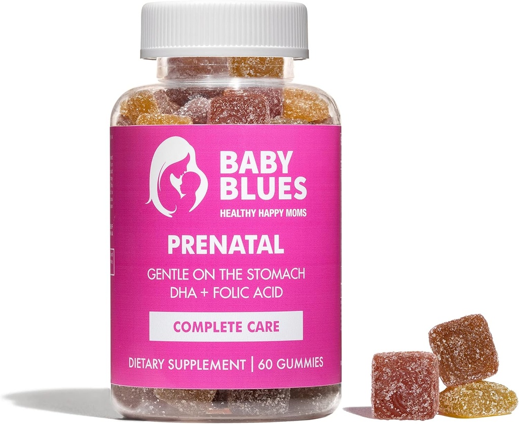 Baby Blues Prenatal Gummies: Completa multivitamínico con DHA + EPA Omega 3s