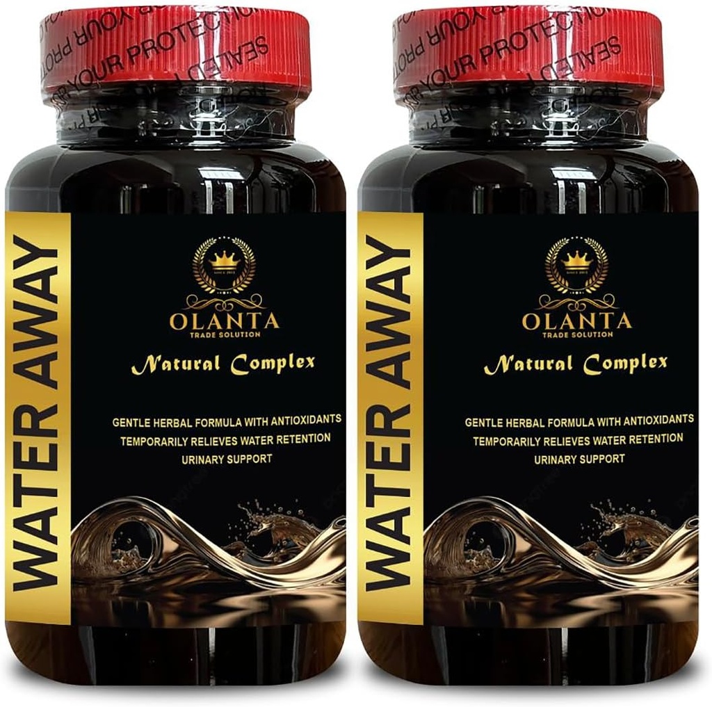 Píldoras de agua - Píldoras de retención de agua natural, Suplementos para Bloating de estómago, Reducir Píldora fluida, Turmérica sin cafeína - 2 Botellas 120 Cápsulas