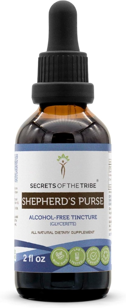 Secretos del Purse Shepherd's Purse Alcohol-Free Liquid Extract, Shepherd's Purse (Capsella Bursa-Pastoris) Dried Herb (2 FL OZ)