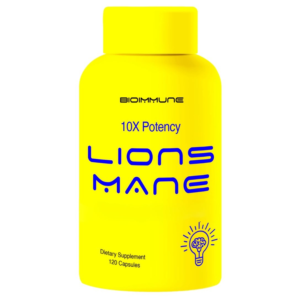 Suplemento de la Mana de los Leones Orgánicos Capsules 120 Capsules w/Patent LitropaneTM Immune System Booster Nootropic Brain Support Mushroom Suplemento. 10X Extracto Comparable a 18000mg