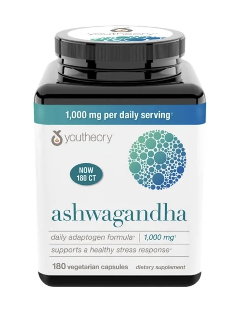 Teoría Ashwagandha 1000mg con KSM-66 - Ayuda a apoyar una respuesta saludable del estrés, 180 cápsulas (Pack of 1)