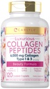 Colágeno de Carlyle con Vitamina C TENIDO 6000mg TENIDO 120 Caplets ANTE Multi Collagen Peptide Píldoras TENIDO Tipo 1 y 3 ANTE NO GMO, Gluten Free, Grass Fed